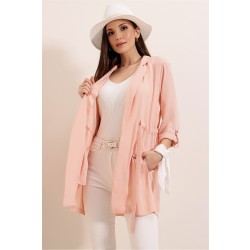 Women's Linen Jacket - Light Pink