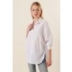 قميص نسائي Oversize - أبيض